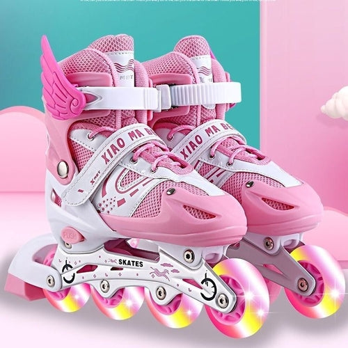 Adjustable Kids' Roller Skates with Flashing Wheels – Fun, Safe &amp; Perfect for Beginners