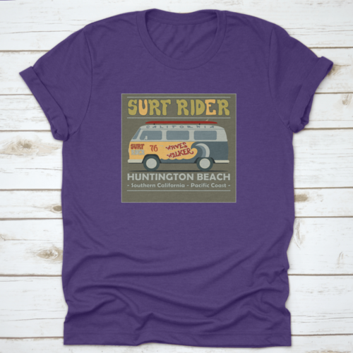 Surfing T-Shirt Graphic Design. Vintage Retro Surf Bus. Surf Lifestyle