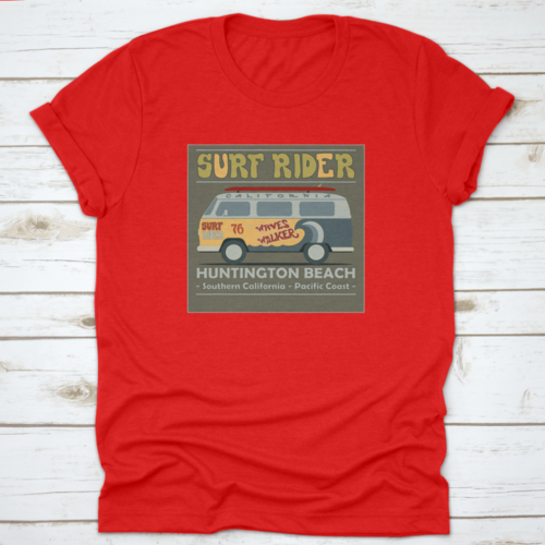 Surfing T-Shirt Graphic Design. Vintage Retro Surf Bus. Surf Lifestyle