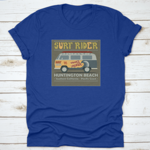 Surfing T-Shirt Graphic Design. Vintage Retro Surf Bus. Surf Lifestyle