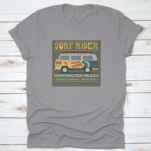 Surfing T-Shirt Graphic Design. Vintage Retro Surf Bus. Surf Lifestyle