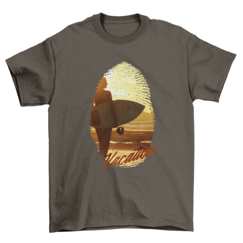 Great Fingerprint Lady Surf Surfing Board quote "vacation" Woman
