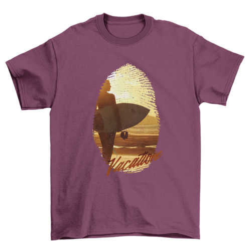 Great Fingerprint Lady Surf Surfing Board quote "vacation" Woman