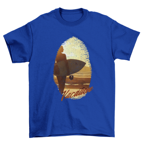 Great Fingerprint Lady Surf Surfing Board quote "vacation" Woman