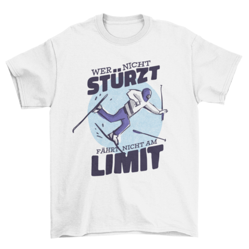 Cool man skiing with quote If you don't fall you don't drive to the