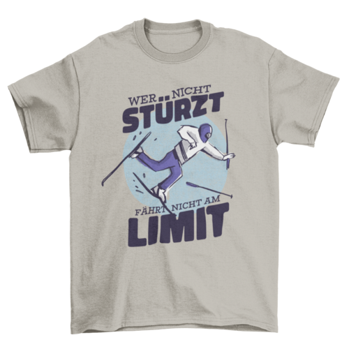 Cool man skiing with quote If you don't fall you don't drive to the