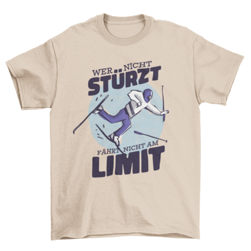 Cool man skiing with quote If you don't fall you don't drive to the