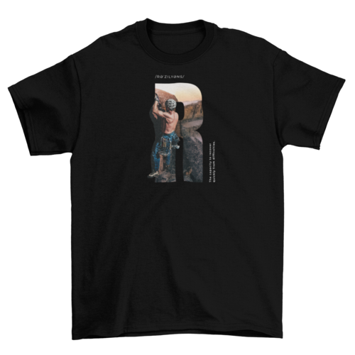 Resilience man sport mountain rock climbing t-shirt