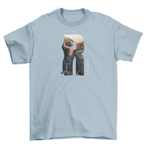 Resilience man sport mountain rock climbing t-shirt