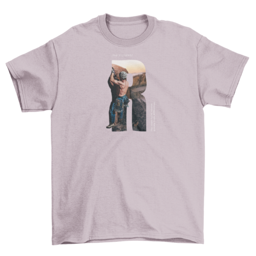 Resilience man sport mountain rock climbing t-shirt