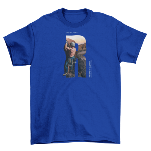 Resilience man sport mountain rock climbing t-shirt