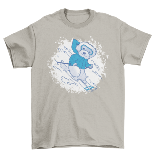 Poodle dog animal skiing t-shirt