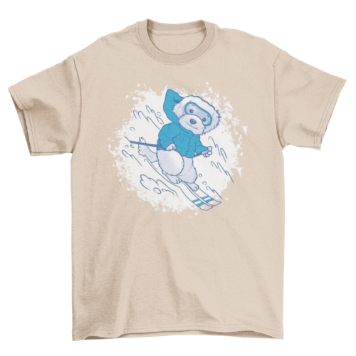 Poodle dog animal skiing t-shirt