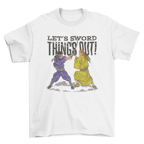 Samurai fighting with swords t-shirt