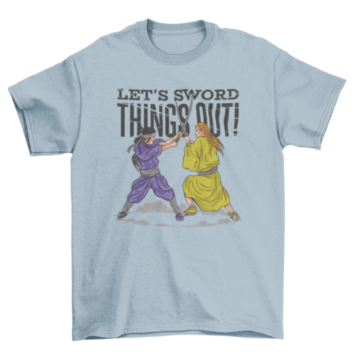 Samurai fighting with swords t-shirt