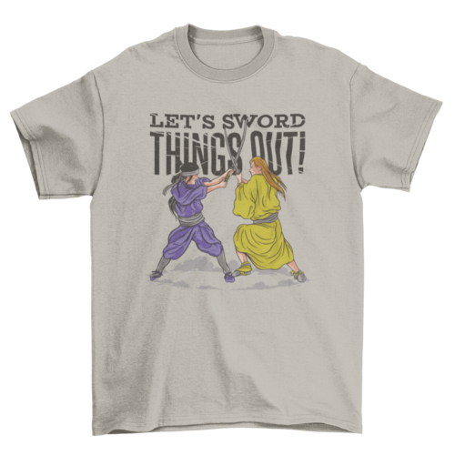Samurai fighting with swords t-shirt
