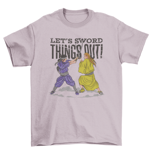 Samurai fighting with swords t-shirt