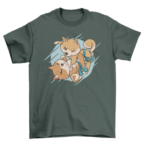 Shiba Inu Jiu-Jitsu T-Shirt – Funny BJJ Dog Tee for Martial Arts Fans